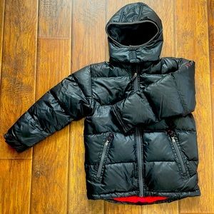 Boys Warmest Puffer Black Front Zip Hooded Winter Jacket Size 10